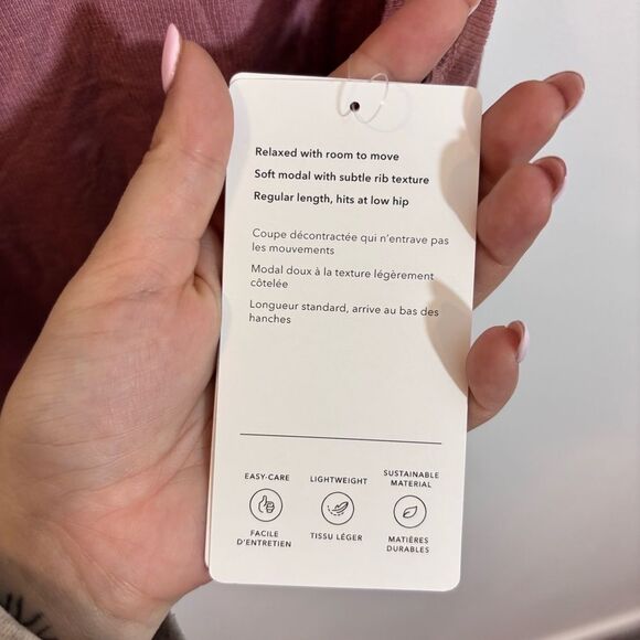 Athleta Well Rested Rib Sleep Tank NEW with tags Size Small Mauve Pink - Picture 11 of 15